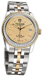 Tudor Glamour Date Szampański/18 karatowe żółte złoto Ø36 mm 55023-68053-CHPDIDSTL