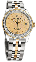 Tudor Glamour Date Szampański/18 karatowe żółte złoto Ø36 mm 55023-68053-CHPIDSTL