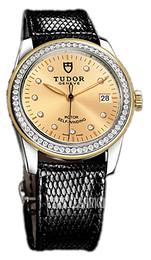 Tudor Glamour Date Szampański/Skóra Ø36 mm 55023-CHDIDBLZS
