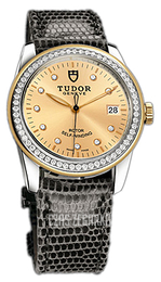 Tudor Glamour Date Szampański/Skóra Ø36 mm 55023-CHDIDGLZS