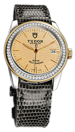Tudor Glamour Date Szampański/Skóra Ø36 mm 55023-CHIDGLZSP