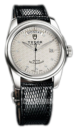 Tudor Glamour Day-Date Srebrny/Skóra Ø39 mm 56000-SDIDBLZSP