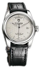 Tudor Glamour Day-Date Srebrny/Skóra Ø39 mm 56000-SDIDSBLSP