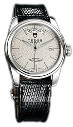 Tudor Glamour Day-Date Srebrny/Skóra Ø39 mm 56000-SIDBLZSP