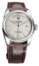 Tudor Glamour Day-Date Srebrny/Skóra Ø39 mm 56000-SIDBRNJLSP