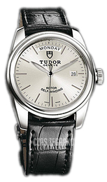 Tudor Glamour Day-Date Srebrny/Skóra Ø39 mm 56000-SIDSBLS