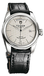 Tudor Glamour Day-Date Srebrny/Skóra Ø39 mm 56000-SIDSBLSP