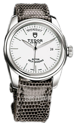 Tudor Glamour Day-Date Biały/Skóra Ø39 mm 56000-WIDGLZS