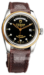 Tudor Glamour Day-Date Czarny/Skóra Ø39 mm 56003-BDIDBRNJLS