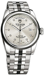 Tudor Glamour Day-Date Srebrny/Czeramiczna Ø39 mm 56010N-68060N-SDIDSTL