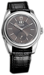 Tudor Glamour Double Date Szary/Skóra Ø42 mm 57000-GIDSBLS