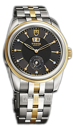 Tudor Glamour Double Date Czarny/18 karatowe żółte złoto Ø42 mm 57003-68073-BDIDGD
