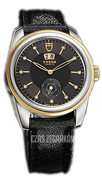 Tudor Glamour Double Date Czarny/Skóra Ø42 mm 57003-BDIDBJLSGD
