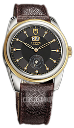 Tudor Glamour Double Date Czarny/Skóra Ø42 mm 57003-BDIDBRJLSGD