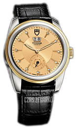 Tudor Glamour Double Date Szampański/Skóra Ø42 mm 57003-CHDIDSBLSGD