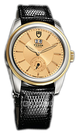Tudor Glamour Double Date Szampański/Skóra Ø42 mm 57003-CHIDBLZS