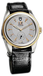 Tudor Glamour Double Date Srebrny/Skóra Ø42 mm 57003-SDIDBLZSP