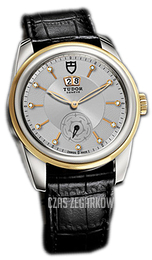 Tudor Glamour Double Date Srebrny/Skóra Ø42 mm 57003-SDIDSBLSGD
