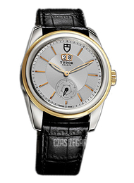 Tudor Glamour Double Date Srebrny/Skóra Ø42 mm 57003-SIDSBLSGD