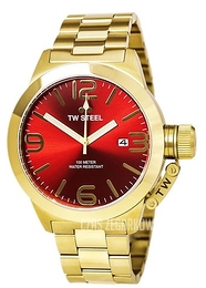 TW Steel Canteen Czerwony/Stal w odcieniu złota Ø50 mm CB112