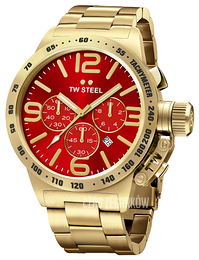 TW Steel Canteen Czerwony/Stal w odcieniu złota Ø45 mm CB113