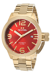 TW Steel Canteen Czerwony/Stal w odcieniu złota Ø50 mm CB116