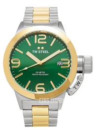 TW Steel Canteen Zielony/Stal w odcieniu złota Ø50 mm CB62