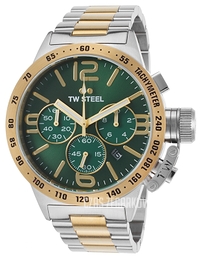 TW Steel Canteen Zielony/Stal w odcieniu złota Ø45 mm CB63