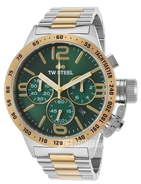TW Steel Canteen Zielony/Stal w odcieniu złota Ø50 mm CB64