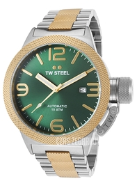 TW Steel Canteen Zielony/Stal w odcieniu złota Ø45 mm CB65