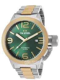 TW Steel Canteen Zielony/Stal w odcieniu złota Ø50 mm CB66