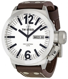TW Steel Ceo Canteen Biały/Skóra Ø45 mm CE1005