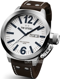TW Steel Ceo Canteen Biały/Skóra Ø50 mm CE1006