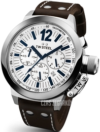 TW Steel Ceo Canteen Biały/Skóra Ø45 mm CE1007