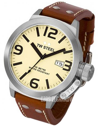 TW Steel Canteen Kremowy/Skóra Ø50 mm TW21N