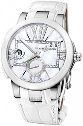 Ulysse Nardin Ladies Executive Biały/Skóra Ø40 mm 243-10-391