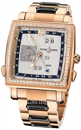 Ulysse Nardin Perpetual Calendar Quadrato Srebrny/18 karatowe różowe złoto Ø42 mm 326-90B-8M-61