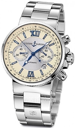 Ulysse Nardin Marine Collection Chronograph Srebrny/Stal Ø41 mm 353-66-7-314