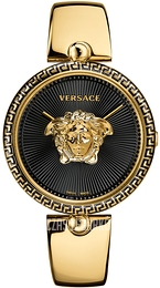 Versace Palazzo Czarny/Stal w odcieniu złota Ø39 mm VCO100017