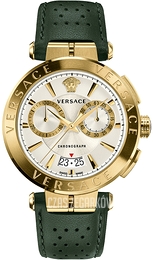 Versace Aion Srebrny/Skóra Ø45 mm VE1D01320