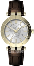 Versace V Race Srebrny/Skóra Ø43 mm VE2B00321