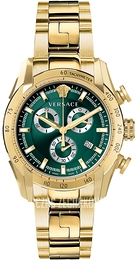 Versace V Ray Zielony/Stal w odcieniu złota Ø44 mm VE2I00621