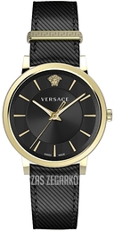 Versace V Circle Czarny/Skóra Ø43 mm VE5A00320