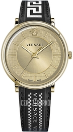 Versace V Circle Zloty/Skóra Ø42 mm VE5A02121