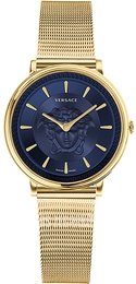 Versace V Circle Niebieski/Stal w odcieniu złota Ø38 mm VE8104021