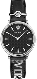 Versace V Circle Czarny/Skóra Ø38 mm VE8104122