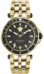 Versace V Race Diver Czarny/Stal w odcieniu złota Ø46 mm VEAK00618