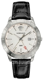 Versace Univers Srebrny/Skóra Ø43 mm VEBK00918