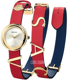 Versace V Flare Czarny/Skóra Ø29 mm VEBN00418