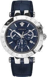 Versace V Race Niebieski/Skóra Ø42 mm VERQ00620